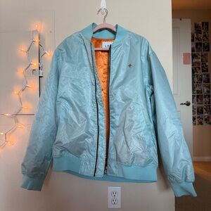 LRG Light Blue Bomber Jacket with Orange Lining
